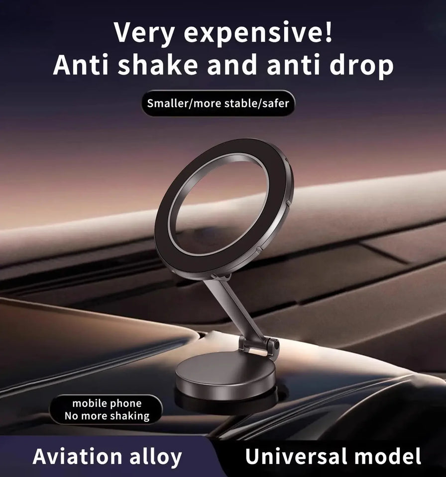Premium 360° Foldable Magnetic Car Phone Holder – Strong Titanium Alloy with 48 Magnets (UAE Delivery)