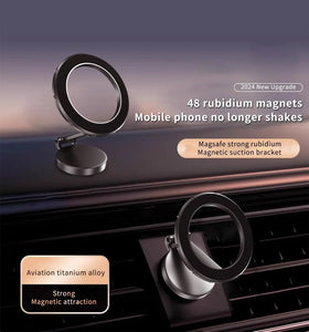 Premium 360° Foldable Magnetic Car Phone Holder – Strong Titanium Alloy with 48 Magnets (UAE Delivery)