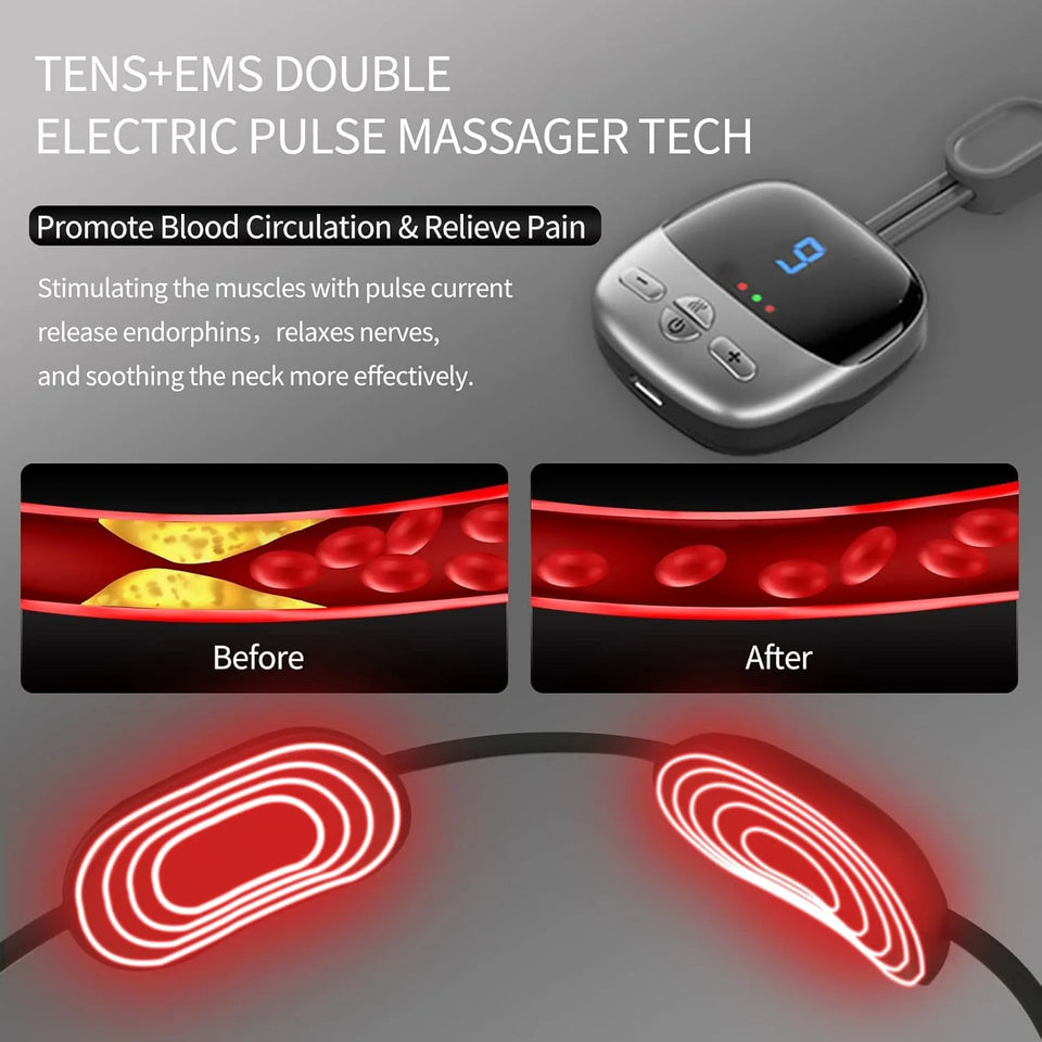 Portable Pendant Neck Massager – 4 Modes, Heat Therapy & Pain Relief