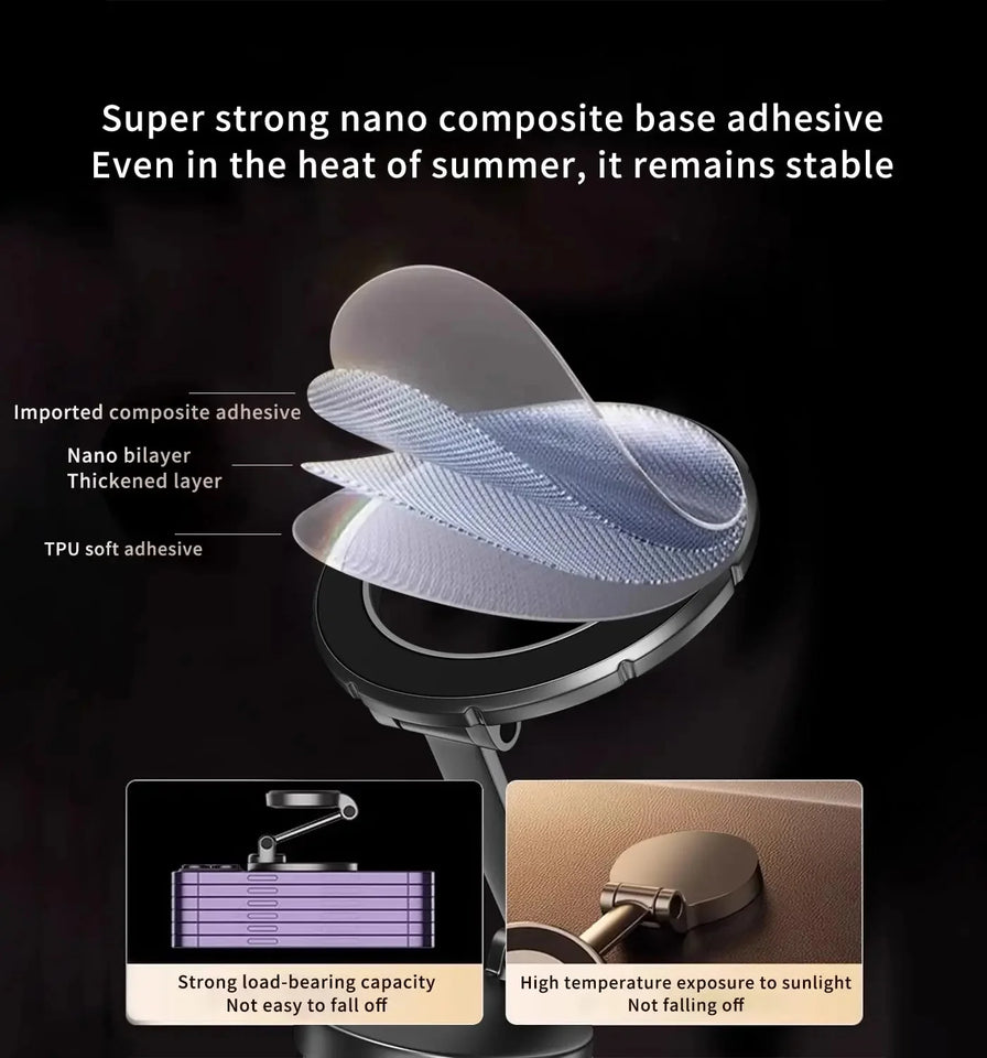 Premium 360° Foldable Magnetic Car Phone Holder – Strong Titanium Alloy with 48 Magnets (UAE Delivery)